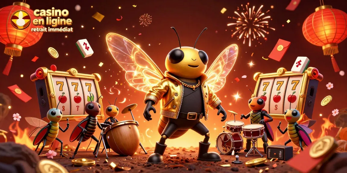 Visuel captivant d'un casino en ligne retrait immédiat avec des personnages animés riches en détails et des éléments de jeu.