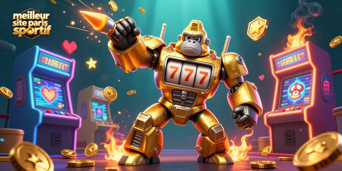 Jouez sur le meilleur site de paris sportif avec cet impressionnant gorille mech et des éléments de casino.