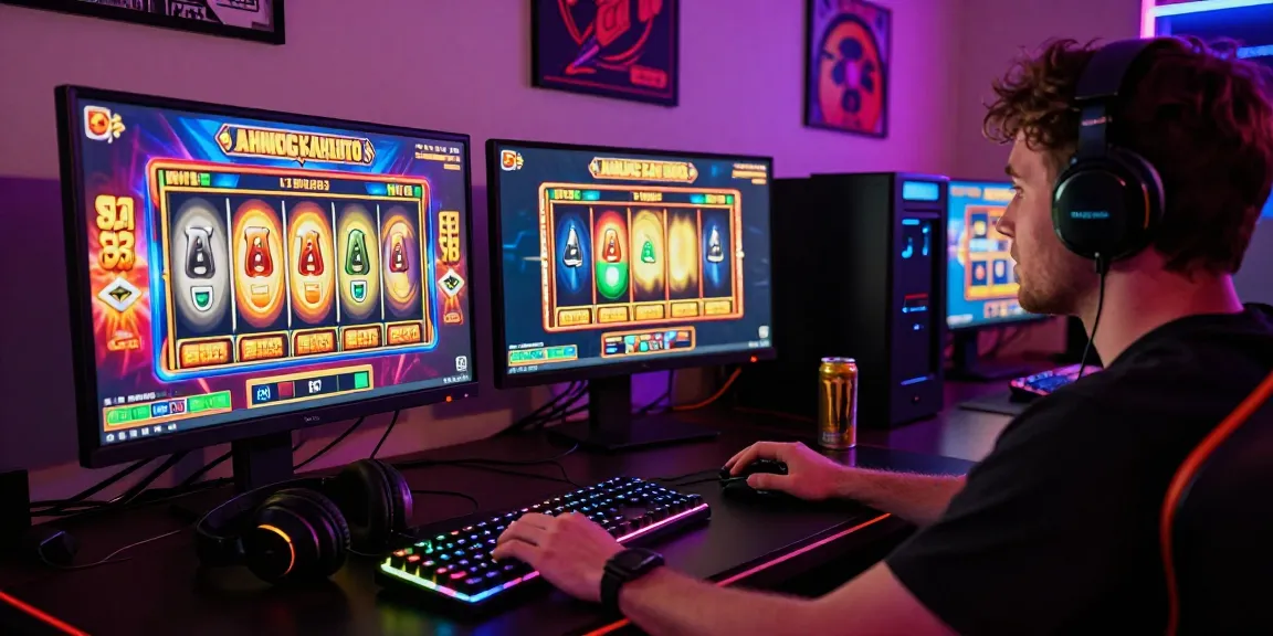 Exciting slot depo 1k gaming setup showcasing vibrant slot games and dynamic gaming atmosphere.