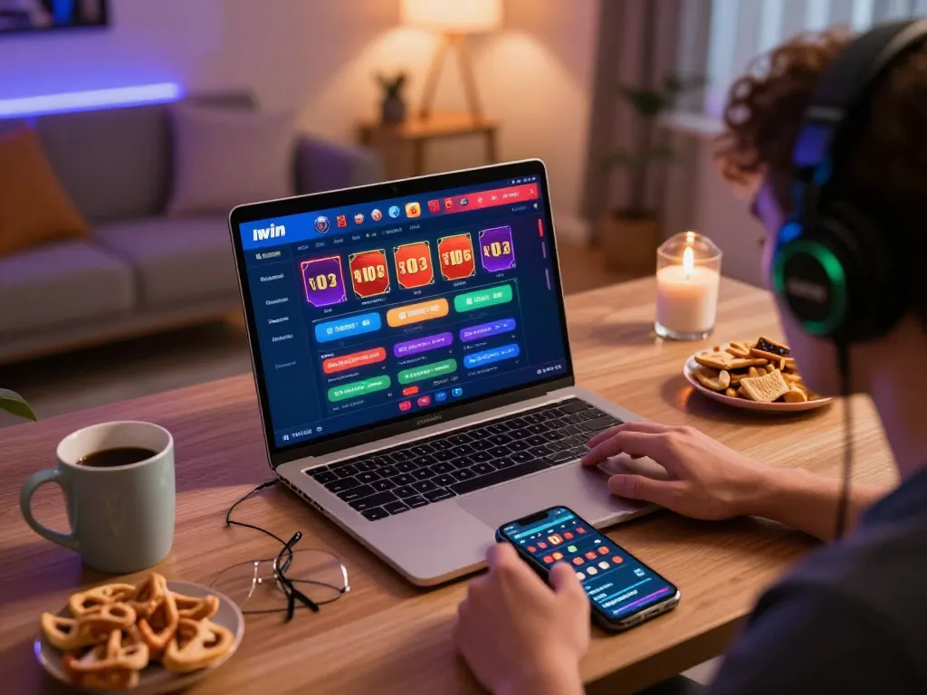 Engaging online gaming setup to play Iwin in a cozy environment, highlighting strategic gameplay.