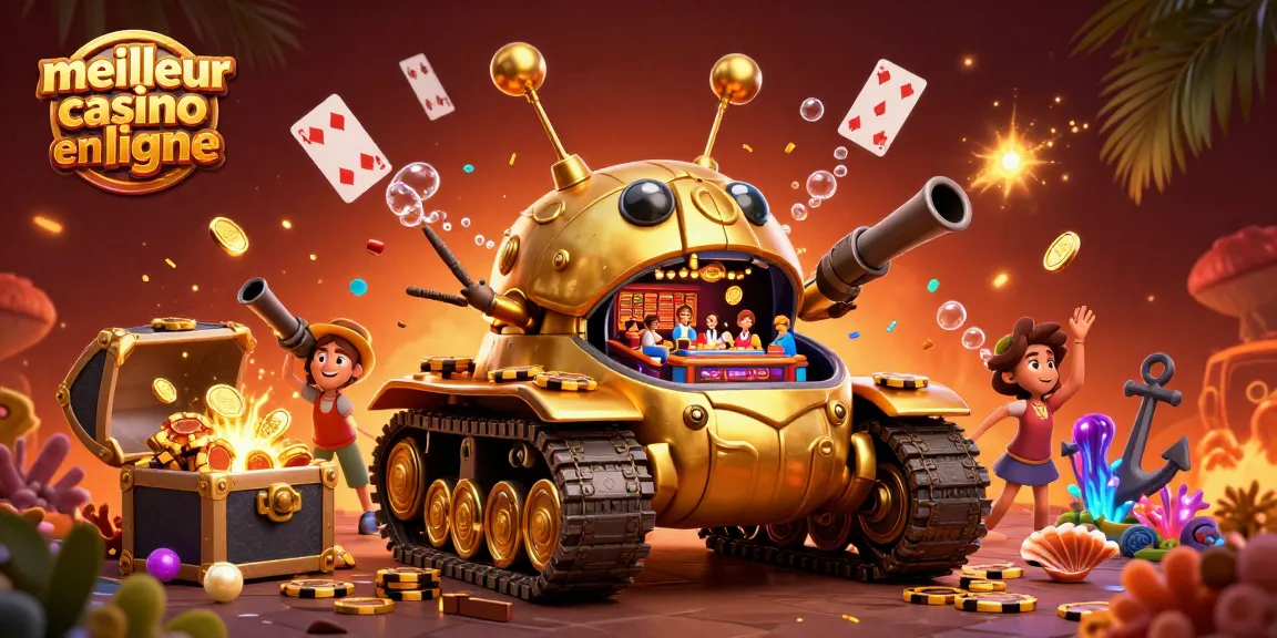 Découvrez le meilleur casino en ligne avec une scène dynamique et un tank à scarabée doré, jeux et ambiance festive