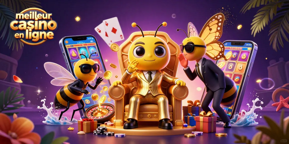 Un boss de la mafia bourdon dans un casino flamboyant, symbole du meilleur casino en ligne en jouant avec des jetons et des machines à sous.