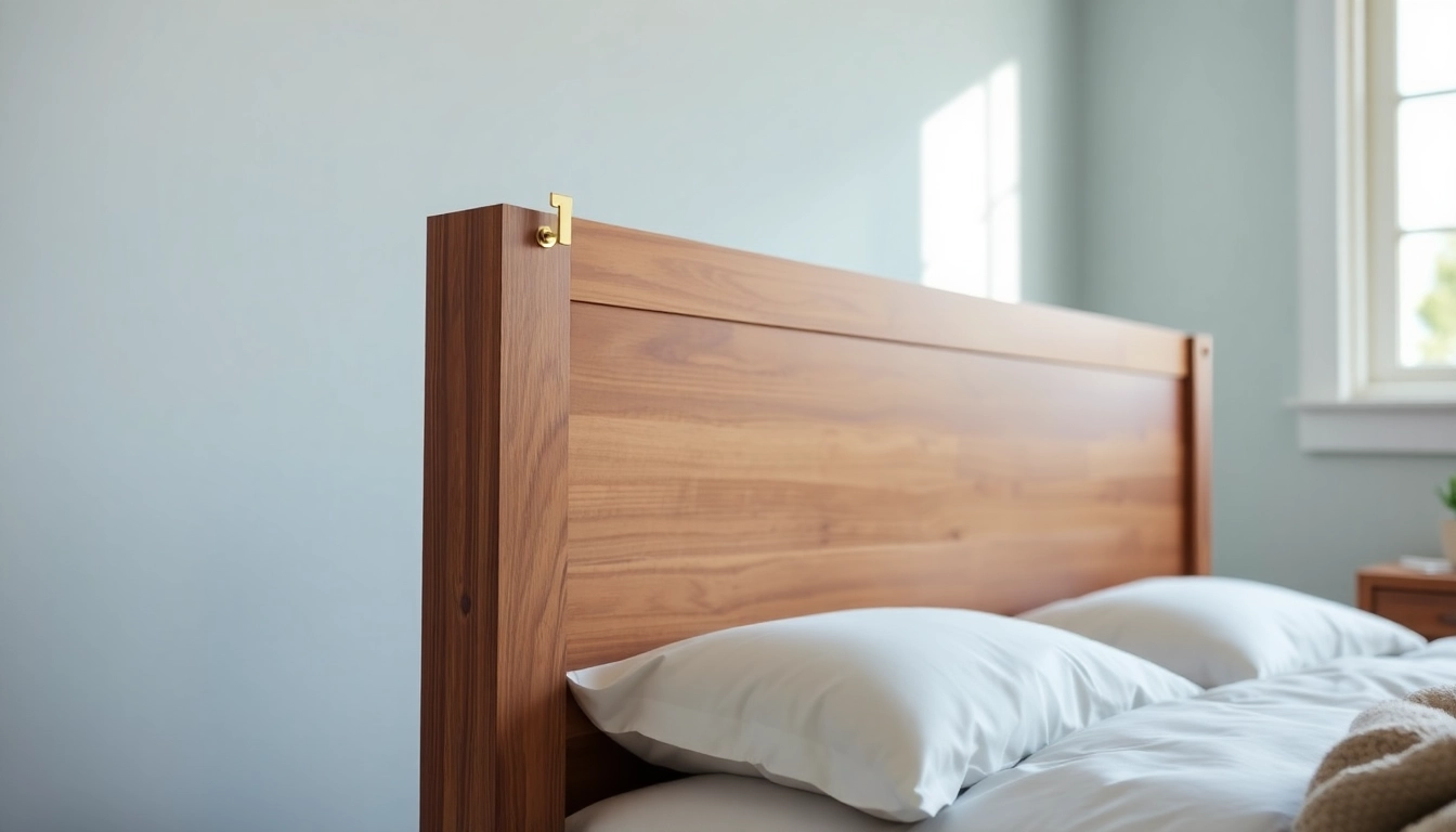 Secure your headboard with a universal headboard bracket showcased in a cozy bedroom.