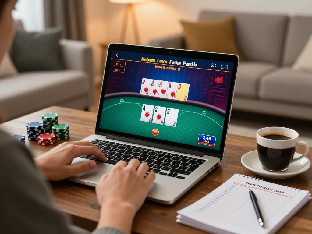 Engaging gameplay at https://n188.build/ featuring a home player immersed in online poker action.