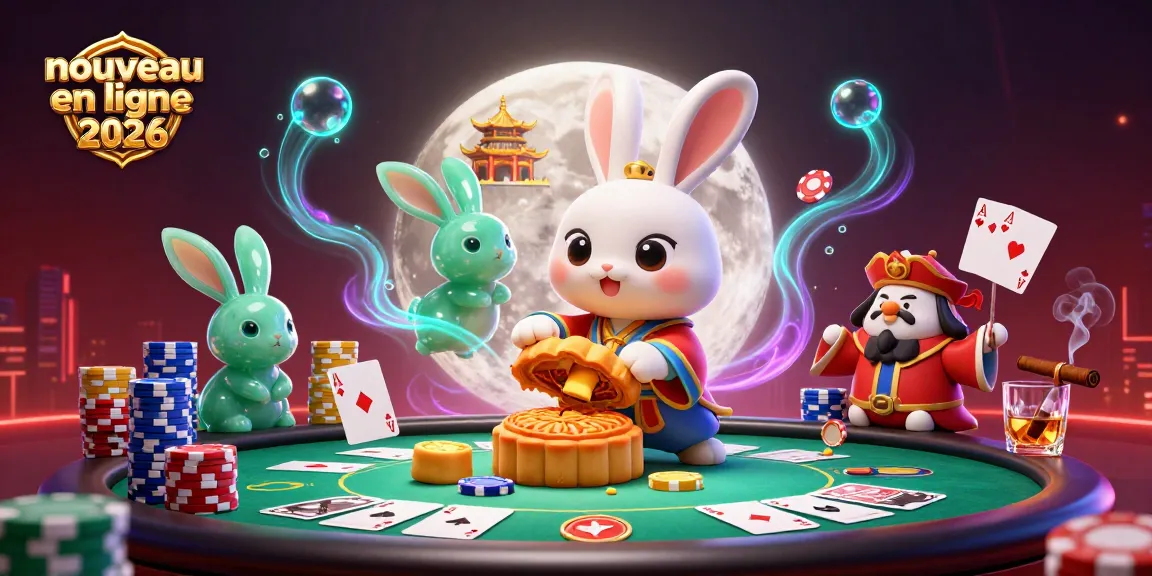 Nouveau casino en ligne 2026 : un lapin lunaire joue aux cartes sur la surface de la Lune