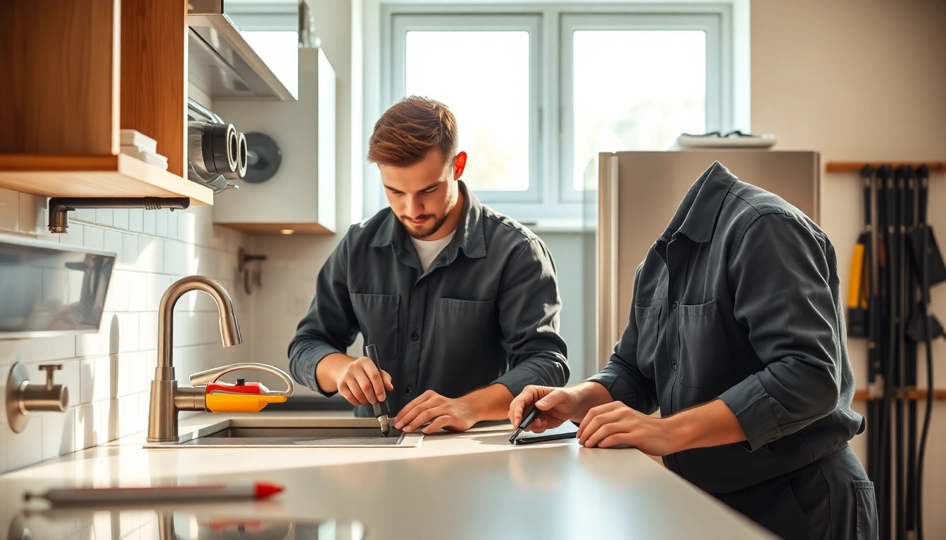 Expert plumbers knightdale repairing kitchen fixtures with professional tools