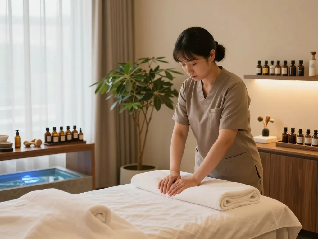 편안한 요소가 가득한 고요한 스파 환경에서 rejuvenating 마포스웨디시 마사지 치료.