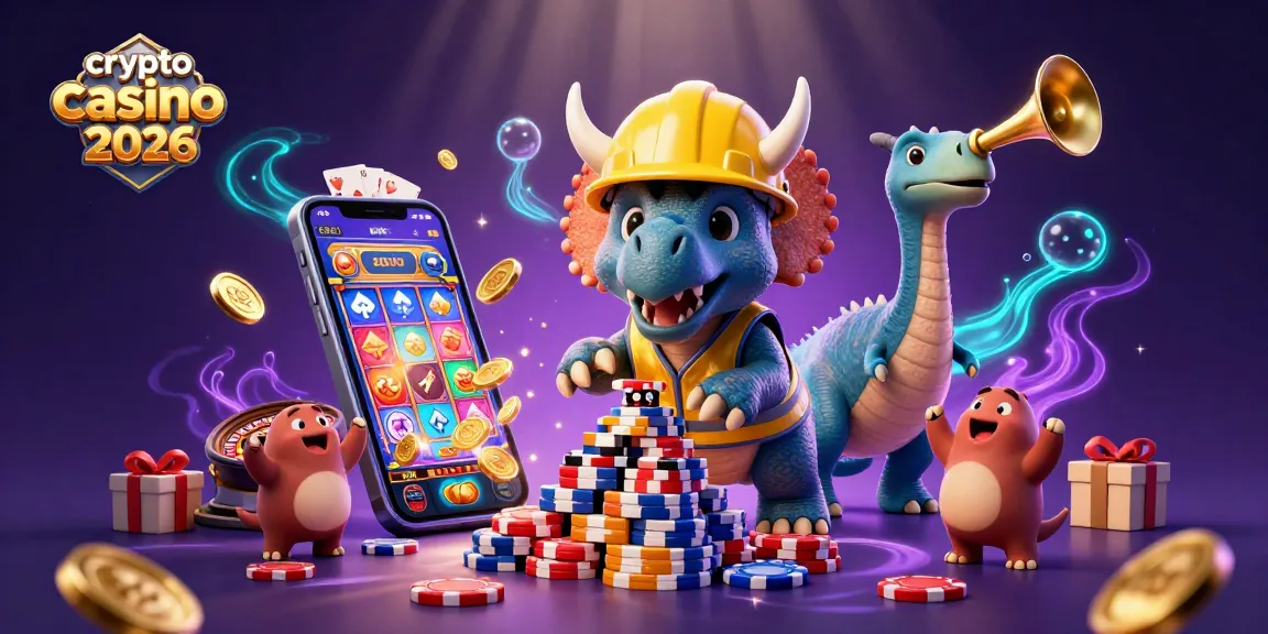 Costruisci un'ambientazione di gioco nel crypto casino online 2026 con un triceratopo e un parasaurolophus;