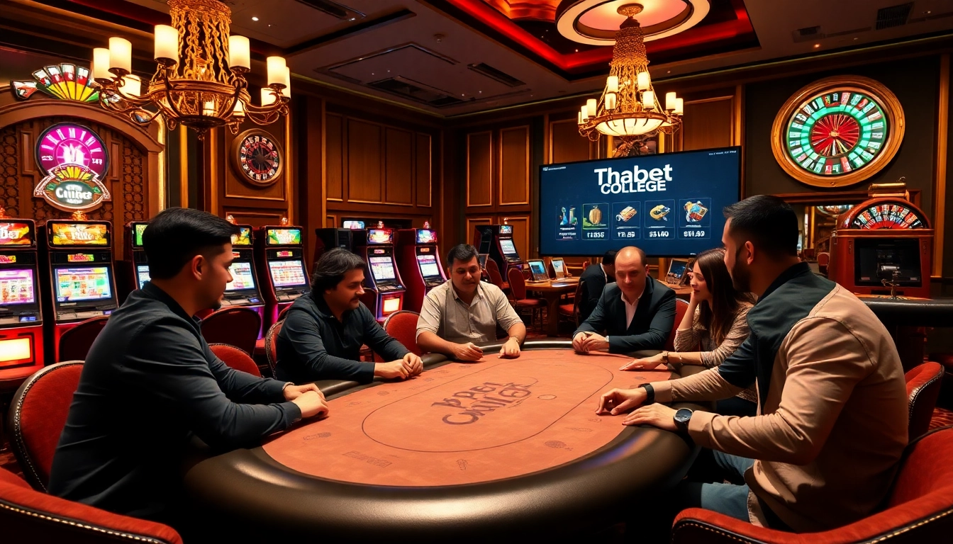 Experience the thrilling atmosphere of Thabet College's gaming strategies at a luxurious casino poker table.
