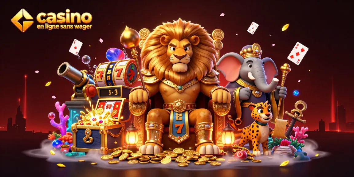 Profitez de l'expérience du casino en ligne sans wager dans une scène dynamique remplie de gagnants et d'excitation.