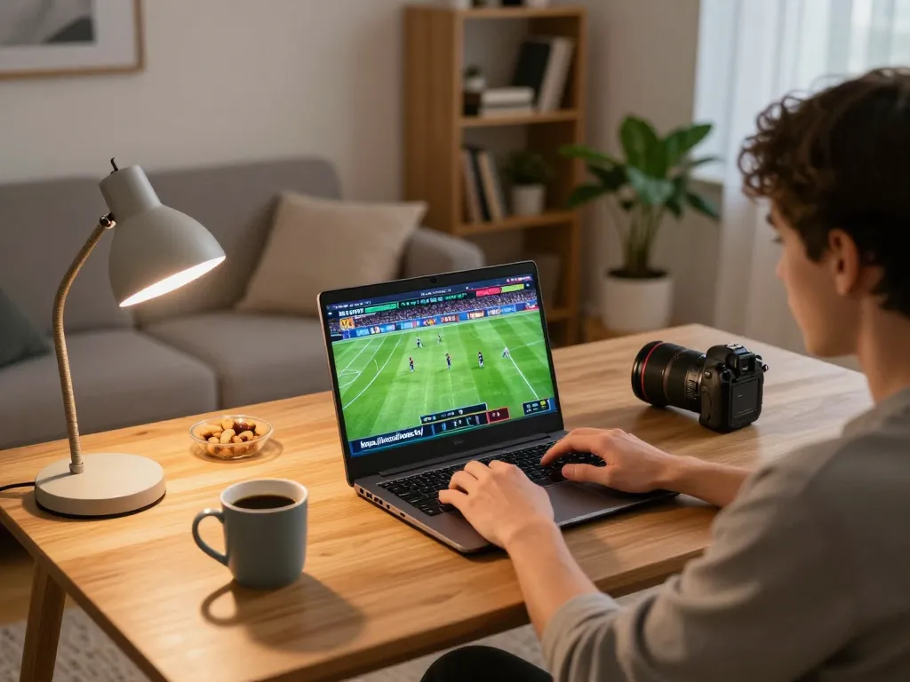 Enjoying live football streaming on https://socolivees.tv/ with engaging home gaming atmosphere.