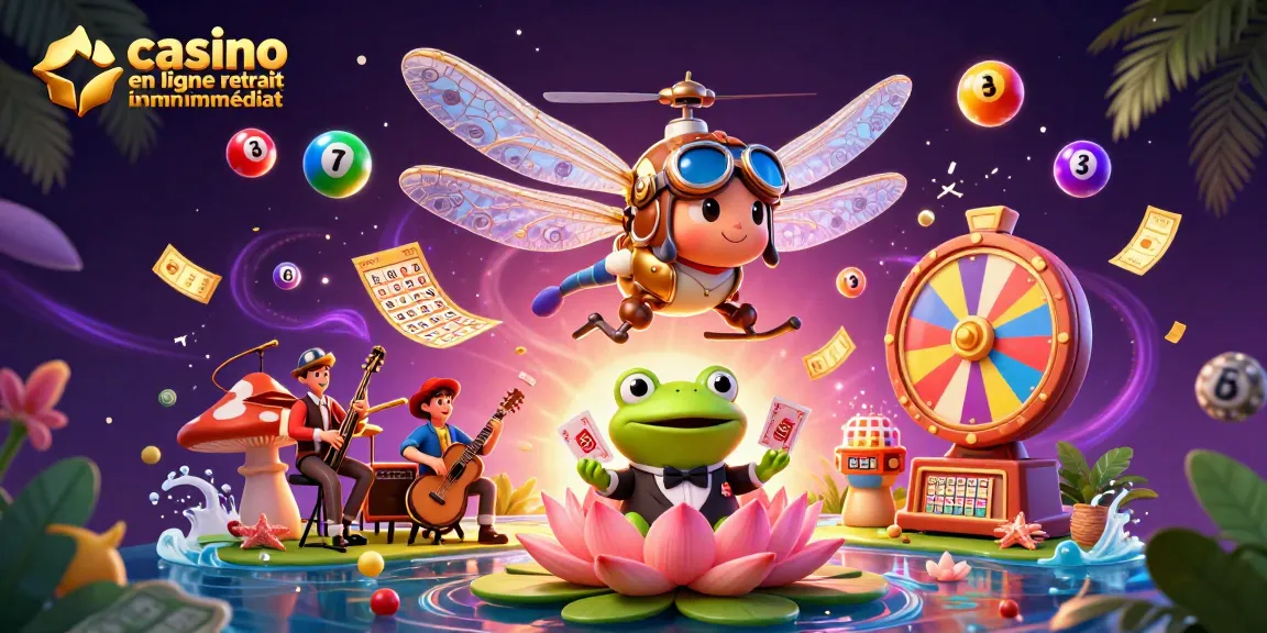 Gagnez avec le casino en ligne retrait immédiat grâce à des jeux captivants. Illustration d'une scène ludique.