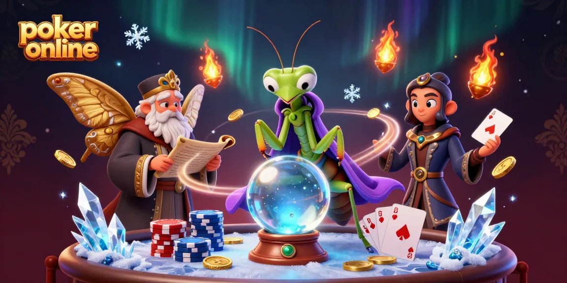 Jouer au poker en ligne avec la table perdante entourée d'or et d'effets magiques