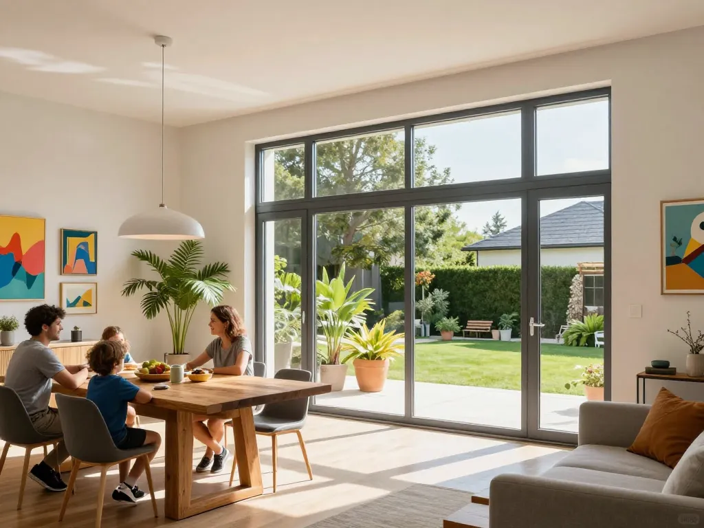 fenster schüco große Aluminiumfenster, die das moderne Wohndesign mit natürlichem Licht verbessern