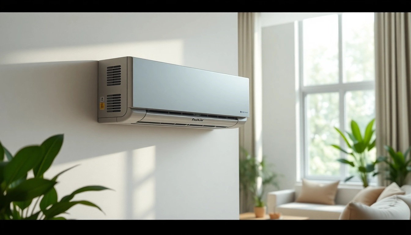 Discover the efficient Daikin mini split AC system elegantly installed in a modern living room.