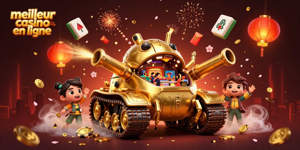 Gagnez au meilleur casino en ligne avec une illustration dynamique de jeux et éléments de casino.