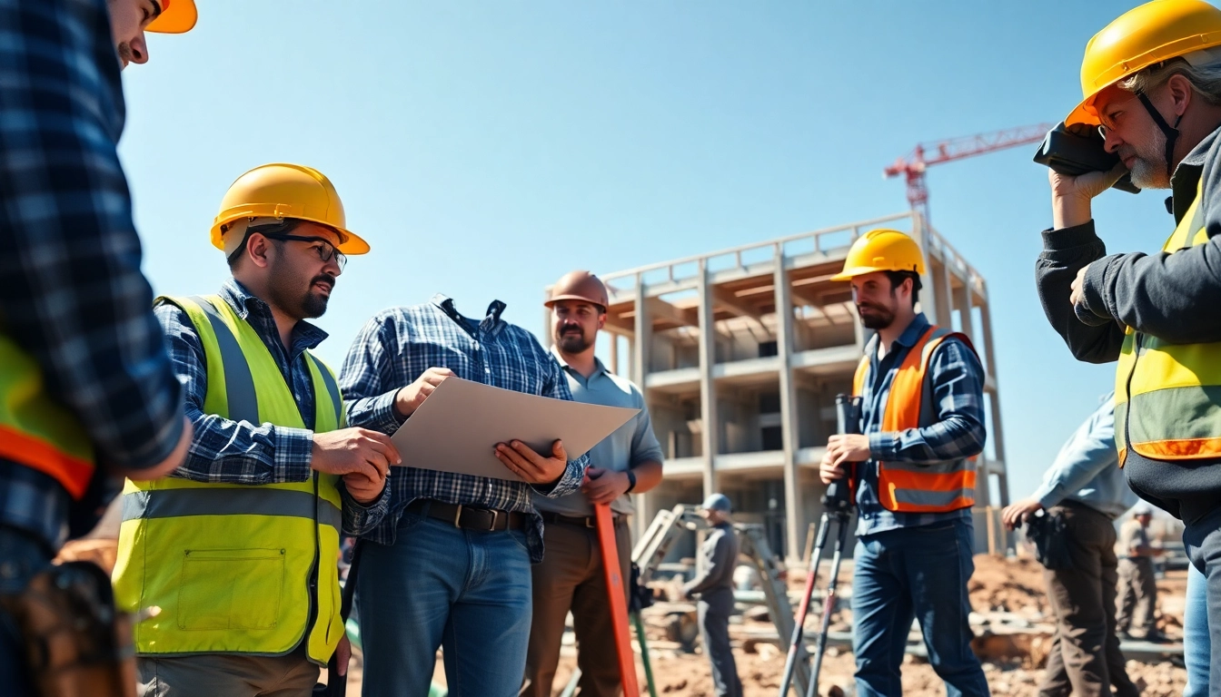 Highlighting construction training programs, workers actively learning essential skills on site.