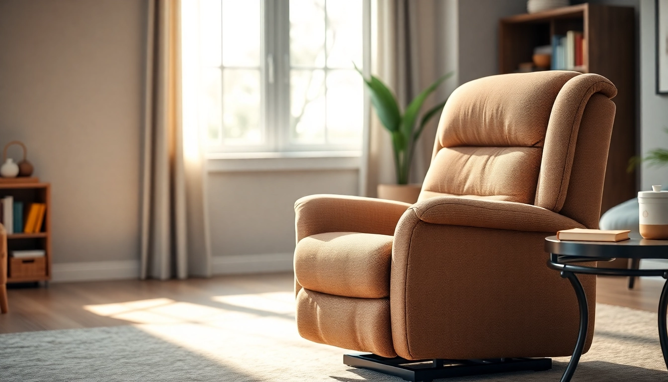 A tall man lift recliner showcasing comfort and style in a cozy living room setting.