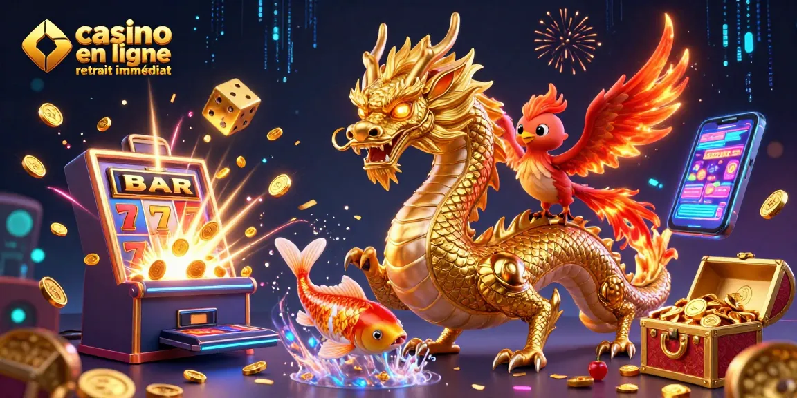 Actionnez votre chance au casino en ligne retrait immédiat avec le dragon et le phoenix au milieu des jeux.