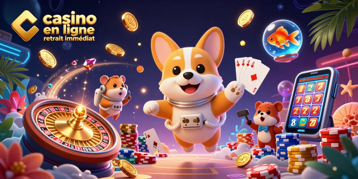 Plongez dans l'action avec casino en ligne retrait immédiat, dans une illustration dynamique de la chance et du divertissement.