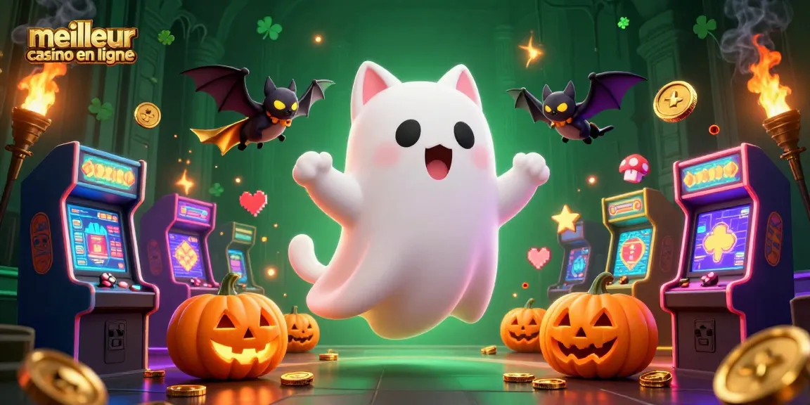 Rencontrez le meilleur casino en ligne avec un chat fantôme et des machines à sous illuminées.