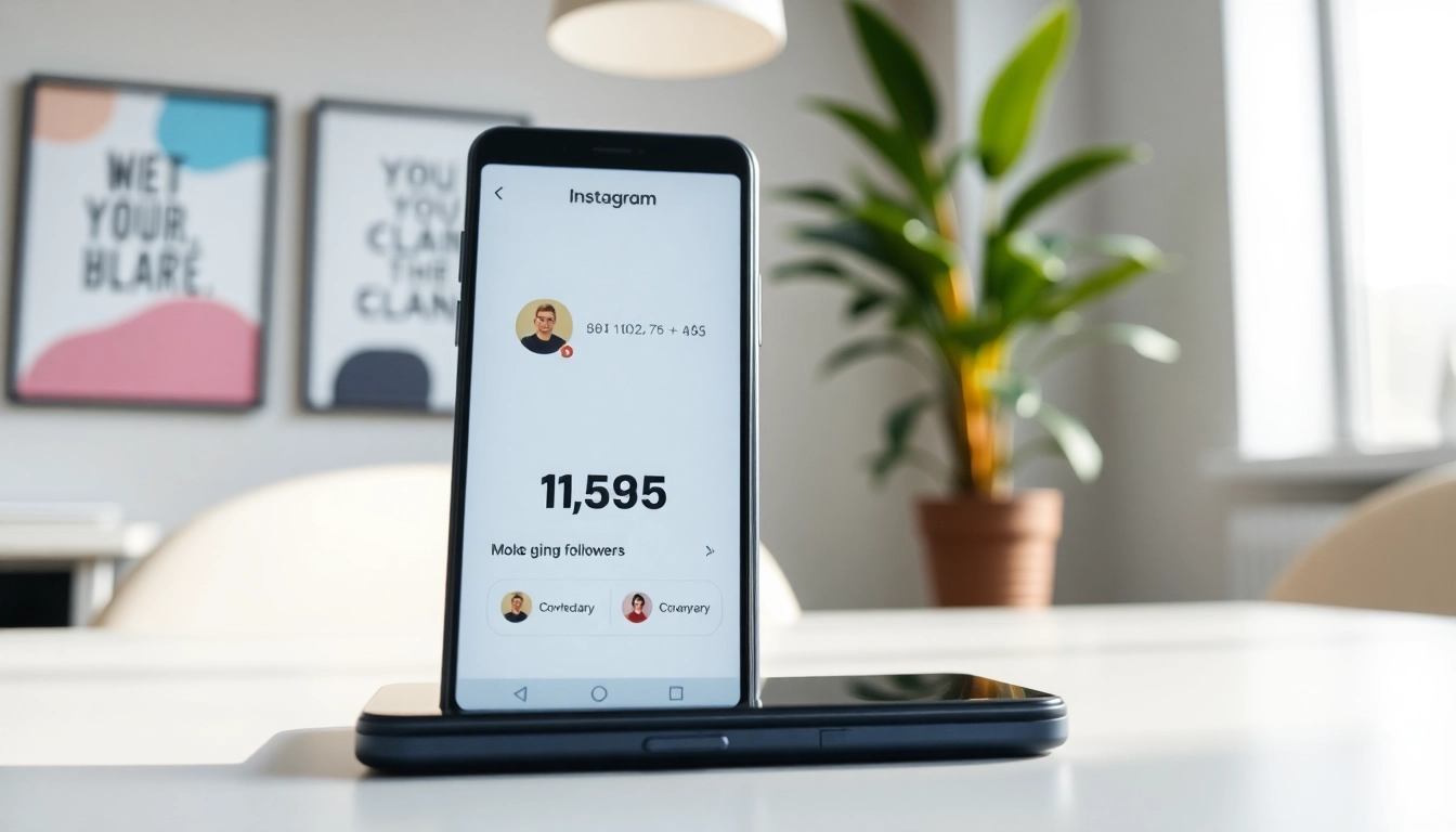 instagram フォロワー 購入で増加を示すスマートフォンの画像