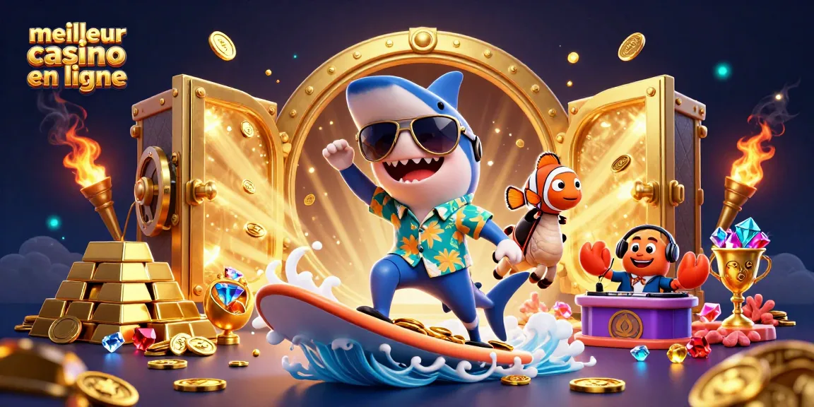 Gagnez des jackpots avec le meilleur casino en ligne grâce à une illustration colorée et dynamique de jeux passionnants.