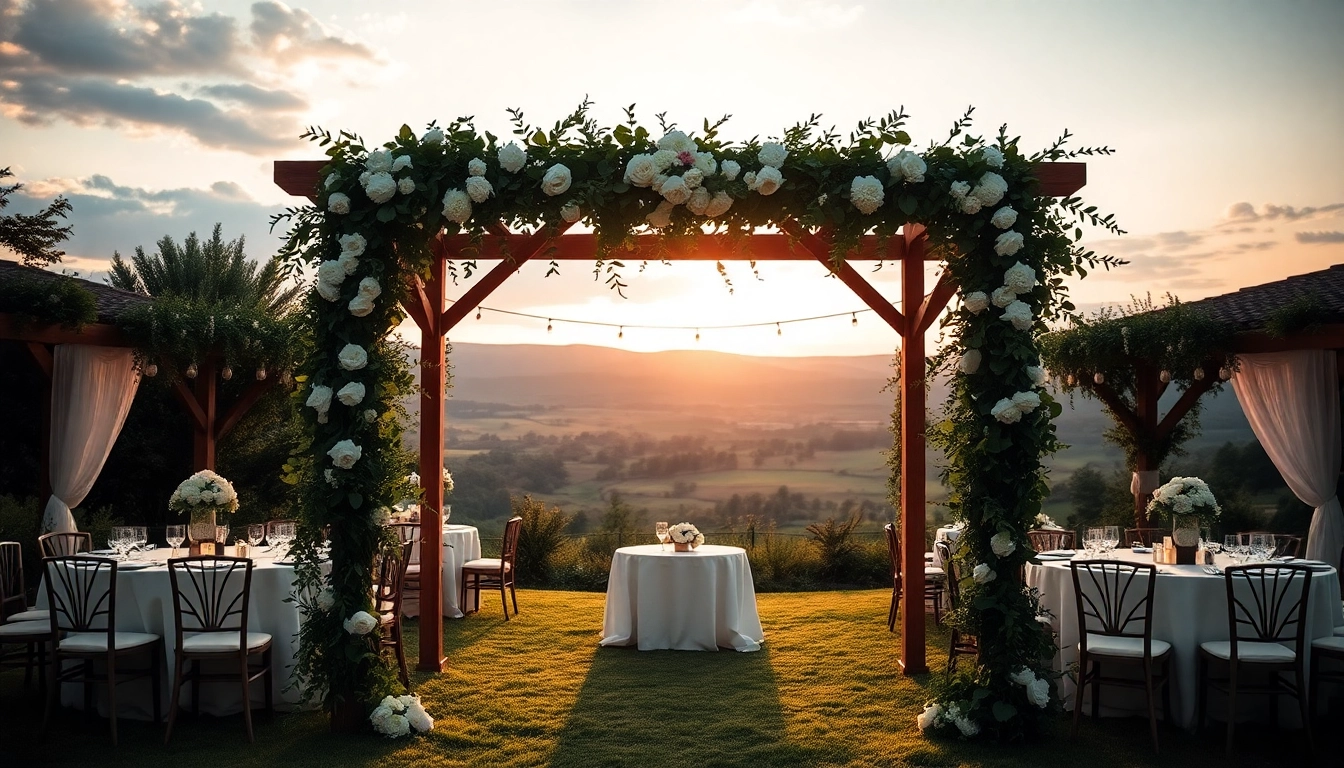 Eine beeindruckende location hochzeit an einem romantischen Ort mit Naturkulisse und Hochzeitsdekoration.