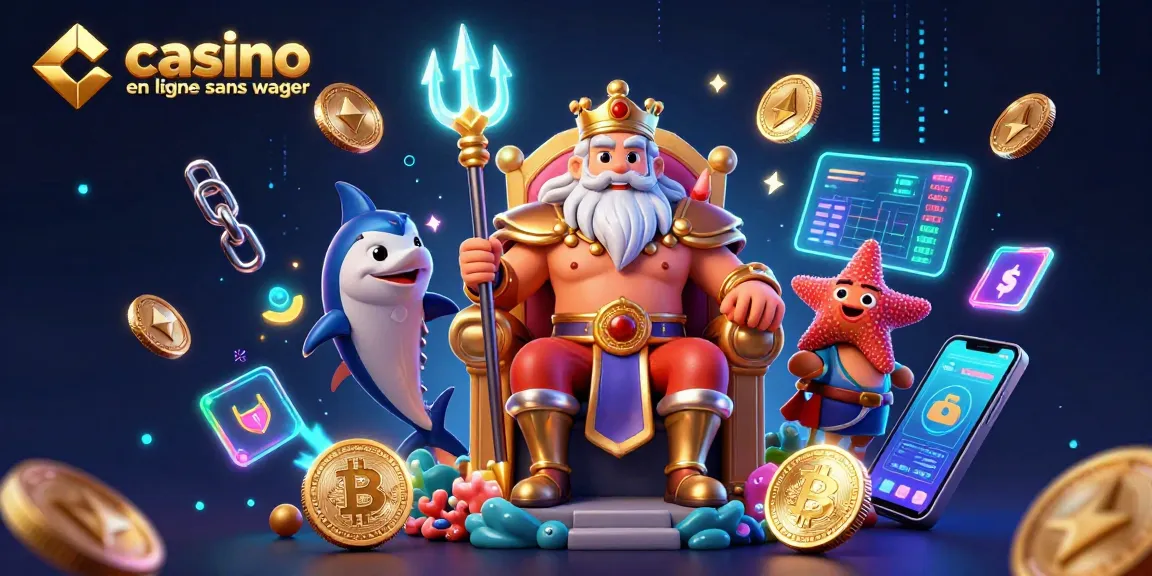 Plongez dans le monde du casino en ligne sans wager avec Neptune et ses trésors marins étincelants.