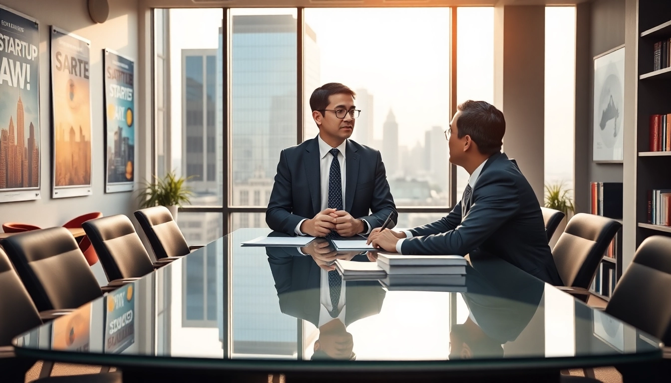 Engaging conversation with a Washington DC Venture Capital Lawyer in a modern law office setting.