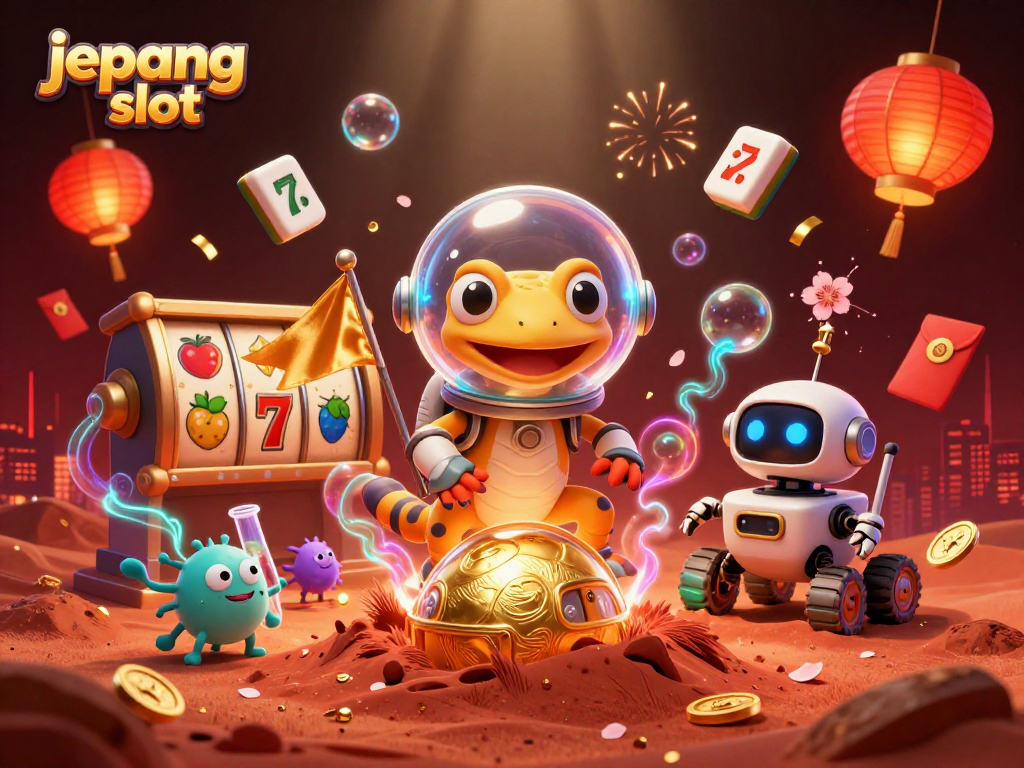 Engage in thrilling jepang slot action amidst vibrant casino visuals featuring animated characters and dynamic gaming elements.