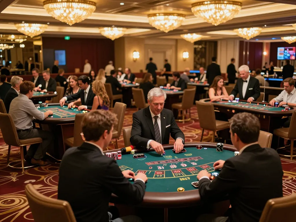 Players enjoying a thrilling game of blackjack at Manclub casino, showcasing the excitement and strategic gameplay.
