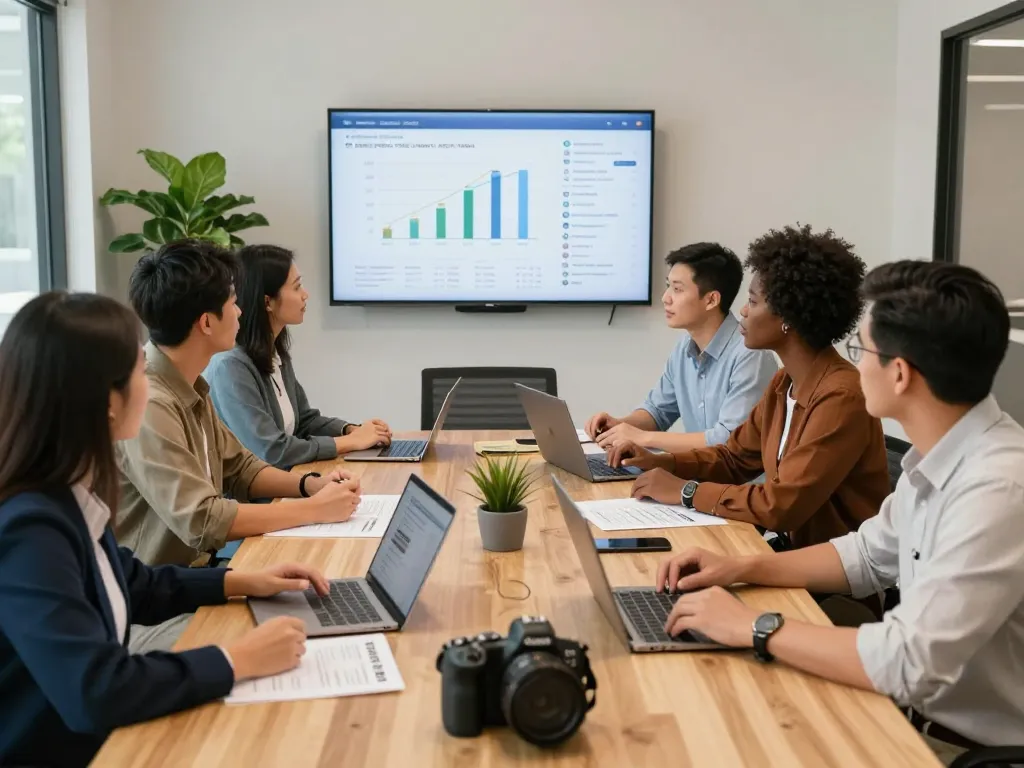 Team discussing fast cash for homes offers in a modern office setting.