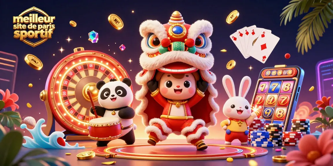 Visualisez le meilleur site de paris sportif avec une danse de lion et des éléments de casino dynamiques.