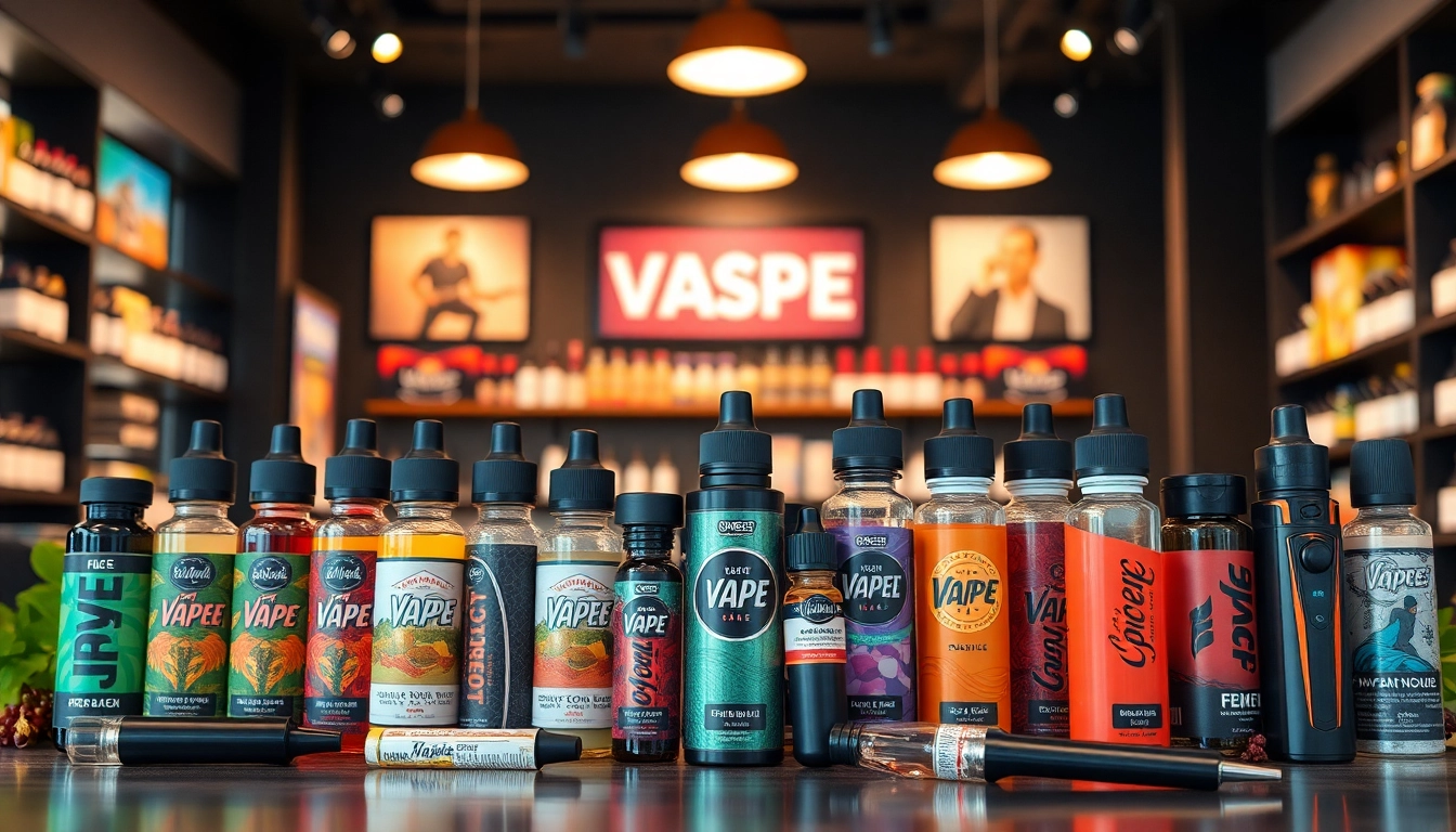 Explore diverse vape products at Vape Juice Depot with vibrant presentations.