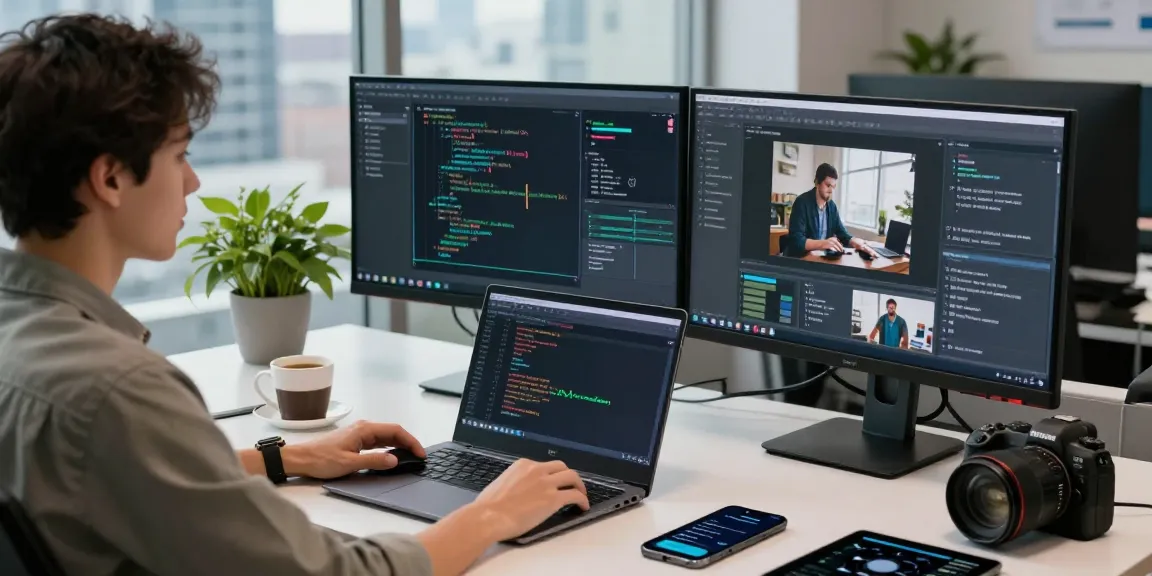 Detect AI image through advanced software in a modern tech workspace.