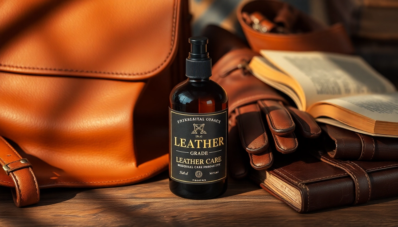 Applying museum-grade leather care to rejuvenate vintage leather items in warm, inviting light.