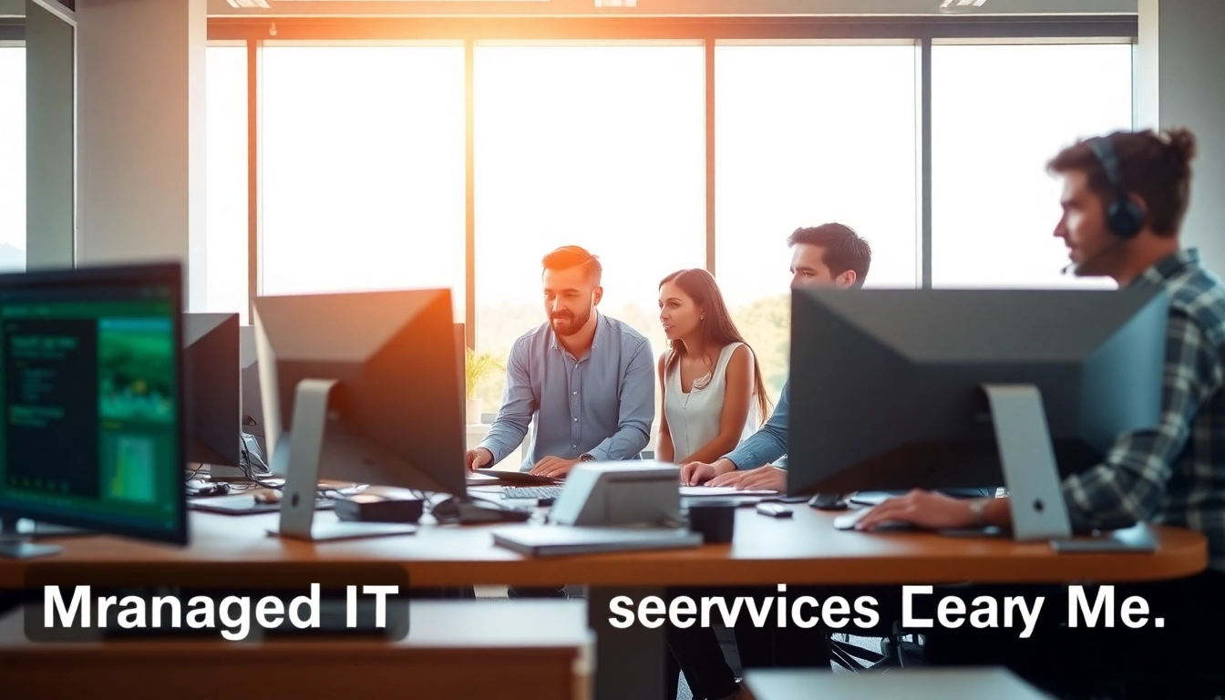 Boost productivity with managed IT services near me by a dedicated team collaborating in an office.