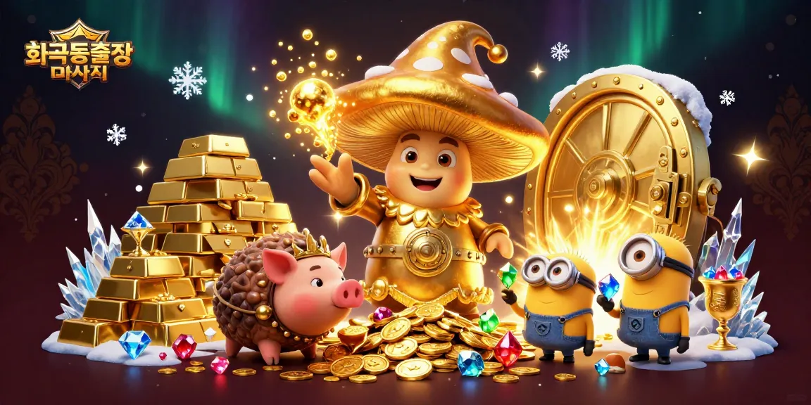 Experience 화곡동출장마사지 in a lavish casino-themed illustration filled with treasures and vibrant details.