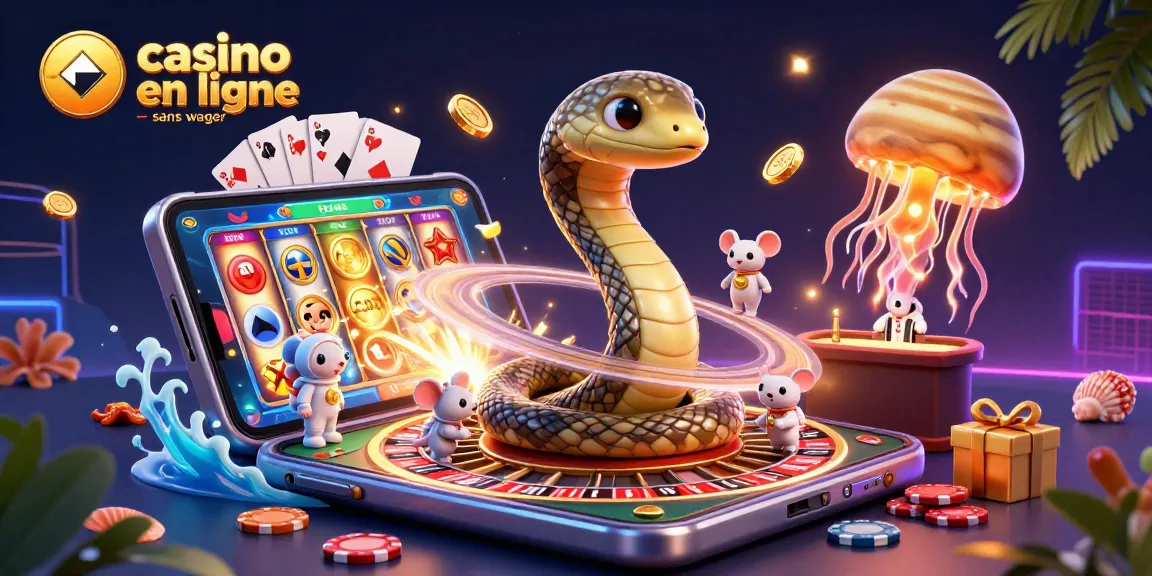 Jouez au casino en ligne sans wager avec une illustration dynamique et colorée mettant en scène des personnages de casino.