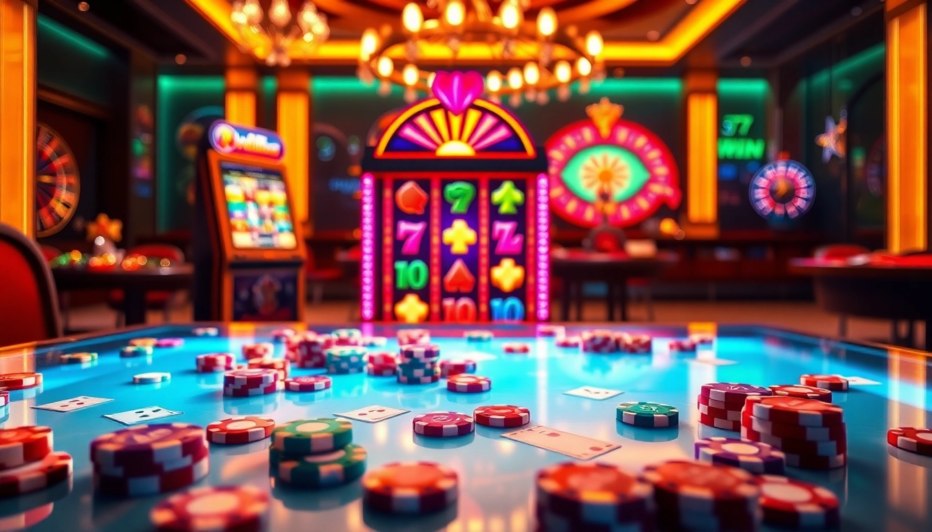 Experience the thrill of slot depo 5k with engaging casino elements and modern gaming aesthetics.