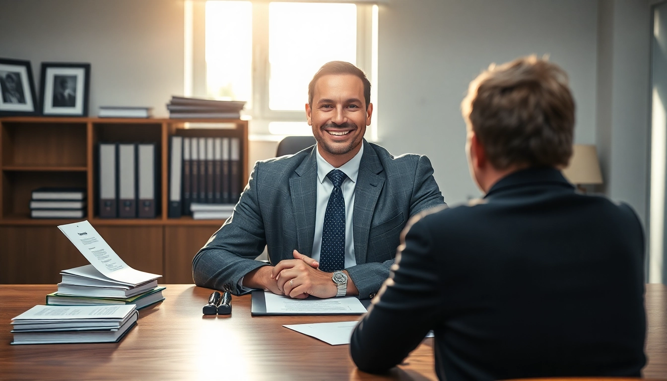 Consultation with a Fort Lauderdale work injury lawyer offering legal advice in an office.