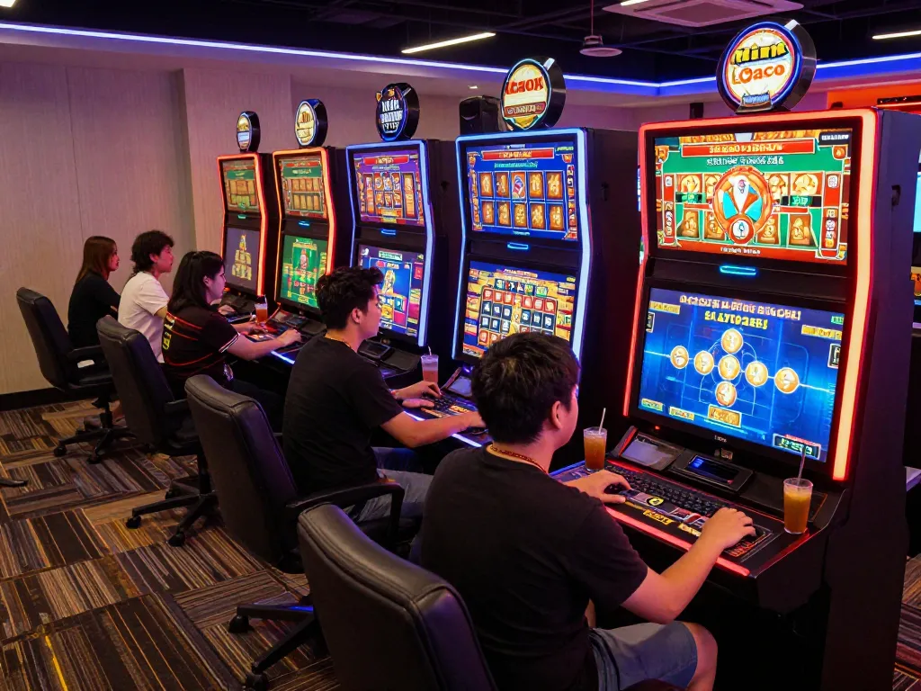 Engaging online casino scene showcasing players enjoying Link Gaco slot games with vibrant interfaces.