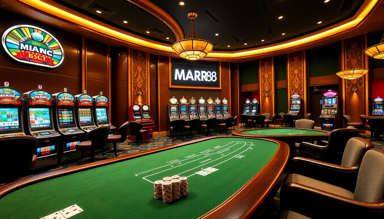 Rasakan MABAR88 melalui aksi kasino yang penuh warna, menampilkan mesin slot dan chip poker.