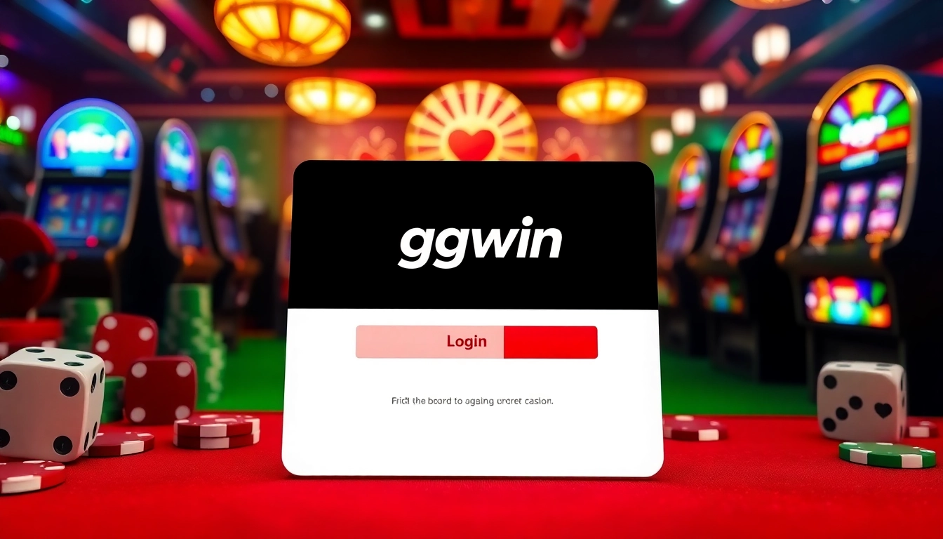 Access the ggwin login page with vibrant casino visuals and an inviting interface.
