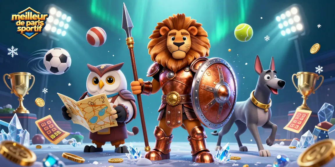 Partez à la conquête du meilleur site de paris sportif avec ce lion en armure et ses alliés stratégiques.