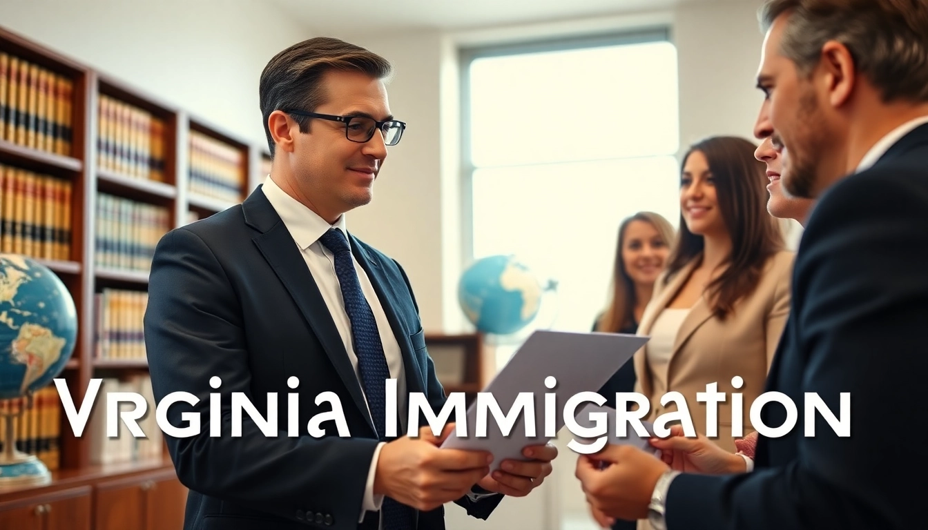 Virginia Immigration Lawyers providing professional consultation in a modern office environment.