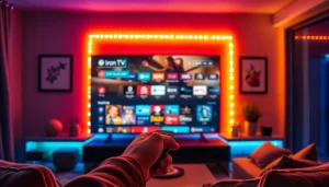 Engaging user enjoying the iron tv pro experience on a sleek television setup.