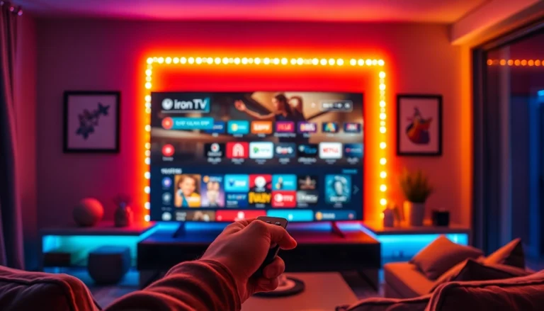 Engaging user enjoying the iron tv pro experience on a sleek television setup.