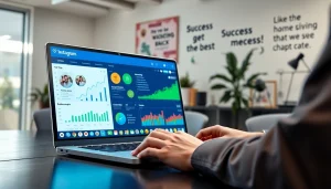 Analyze engagement with Instagram smm panel data and tools in a vibrant digital marketing workspace.